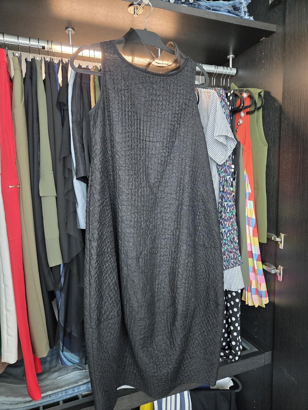 bryn Walker Textured Black Midi Dress